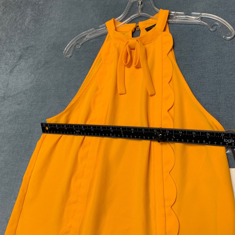 Victoria Beckham For Target Blouse Top Womens M Marigold High Neck Scallop Trim - Picture 10 of 15